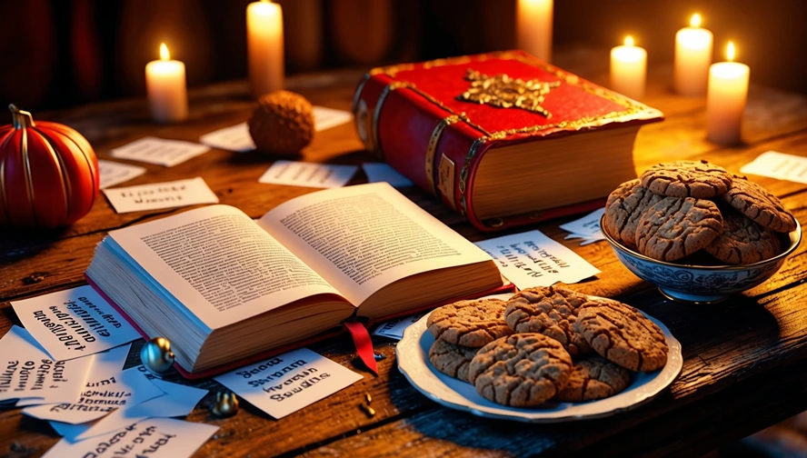 Traditional Dutch holiday letter writing scene with spiced cookies and candles, showcasing Sinterklaas letter customs