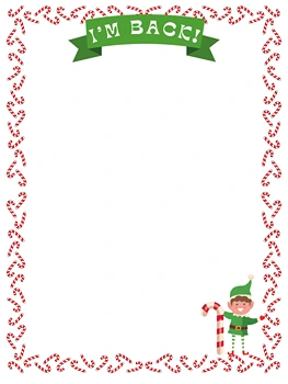 Elf Arrival Letter Template with Elf Holding Candy Cane