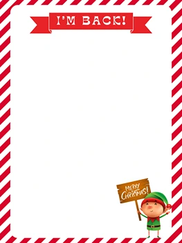 Elf Arrival Letter Template with Candy Cane Border