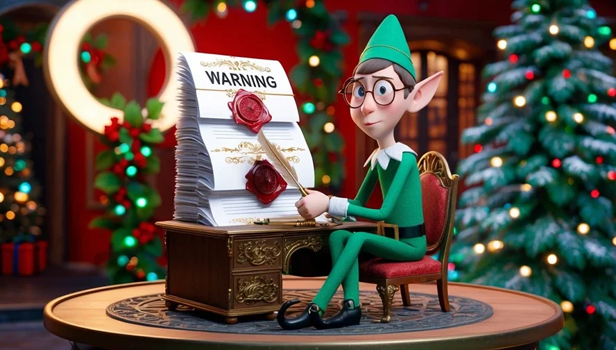 Elf Warning Letter for Bad Behavior: Printable Elf on Strike